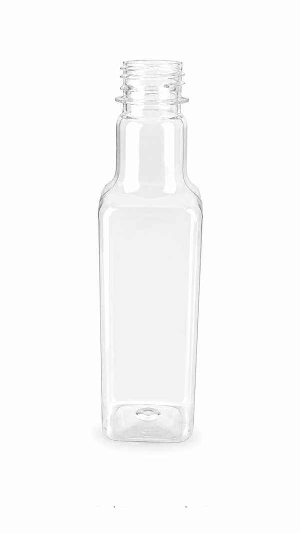 Frasco PET quadrado 300ml pco 28mm / 1881